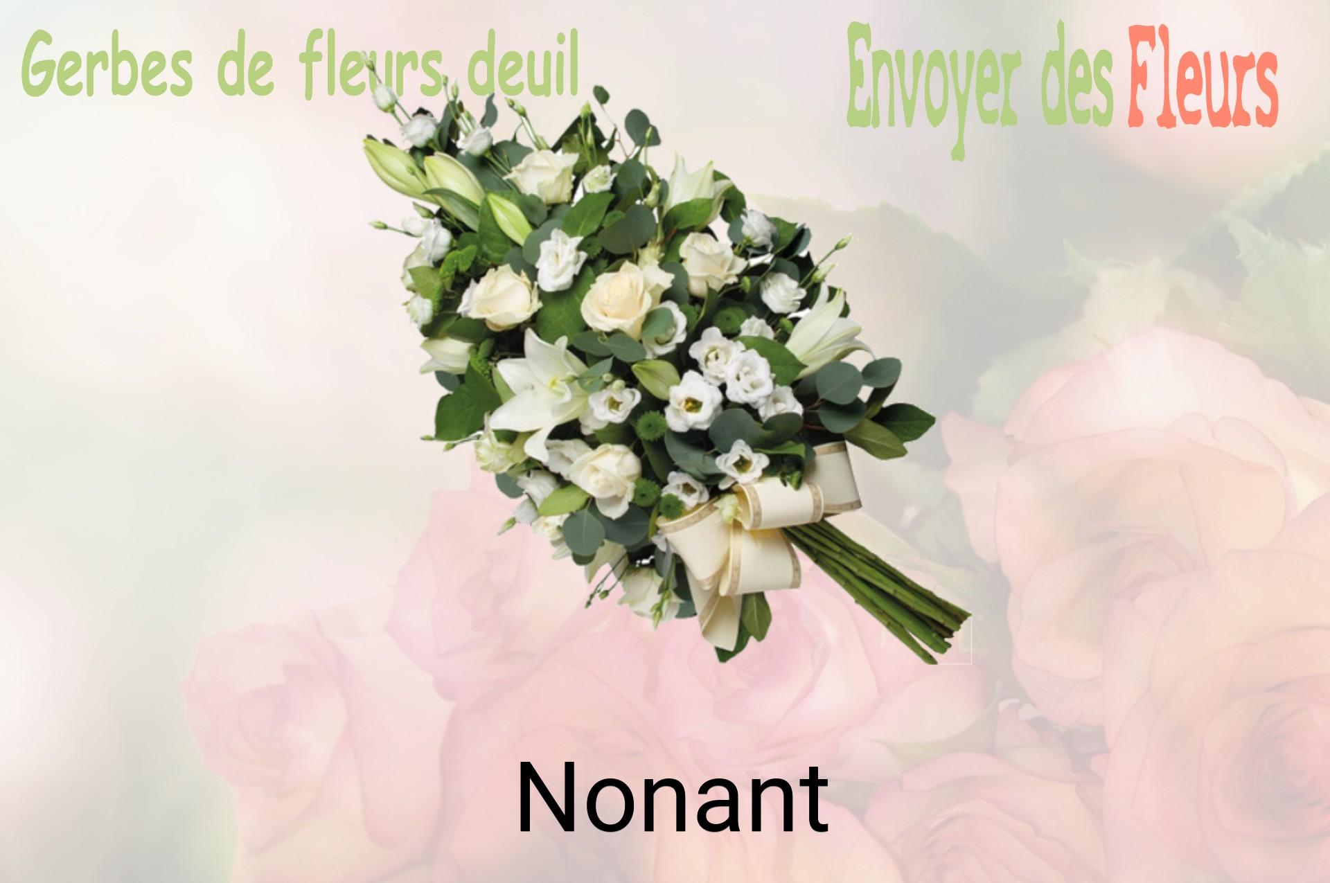 Gerbe de fleurs de deuil livrée à Nonant